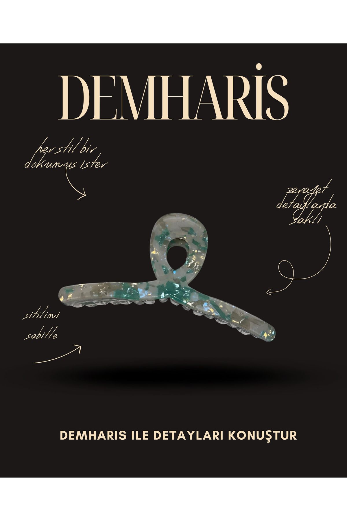 DEMHARİS premium şık zarif toka