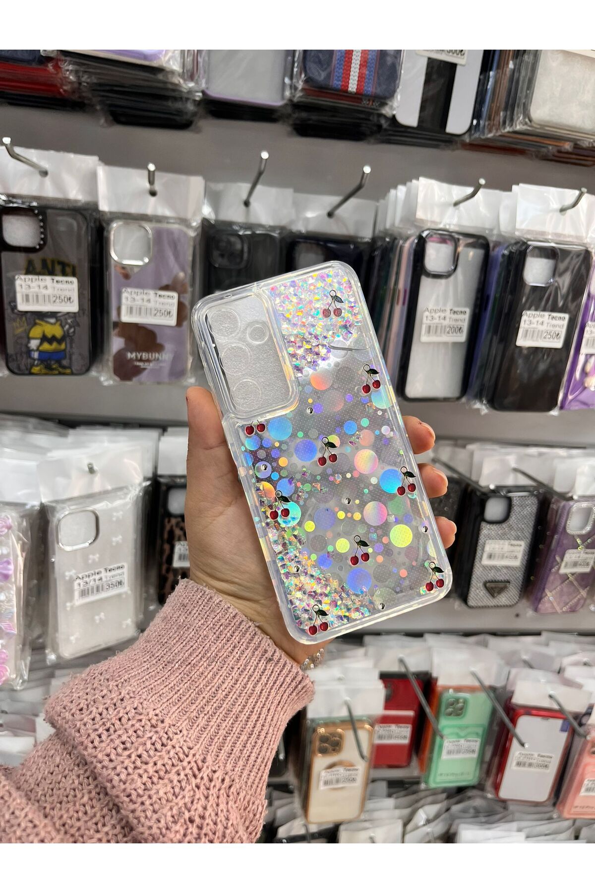 TECNOTREND Galaxy A35 Sulu parıltılı Hologramlı şeffaf silikon kılıf