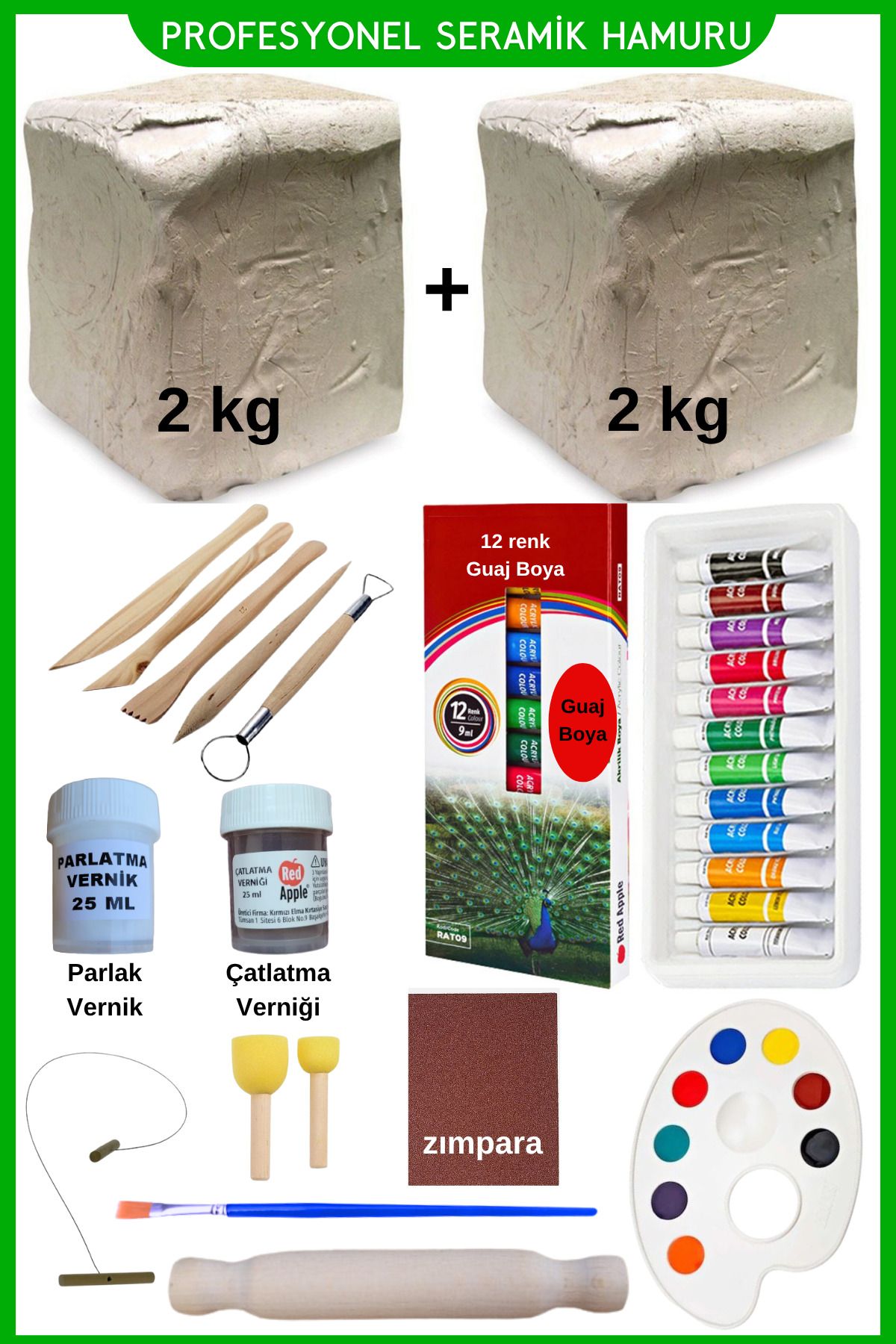 DSH Doğal Seramik Hamuru 4 kg Seramik Hamuru , Kil Çamuru Seti, Doğal Oyun Hamuru, Ebeşuar, Kil Hamuru