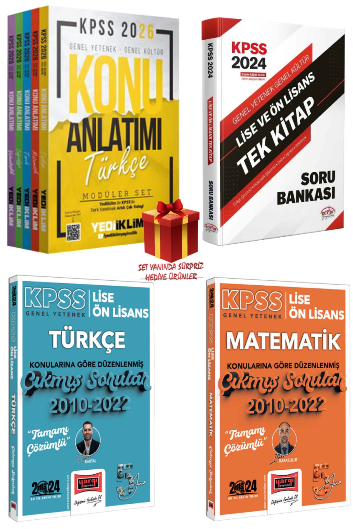 Yediiklim Yayınları 2026 KPSS Tüm Dersler Konu Anlatımı Modüler+Tek Kitap Soru Bankası+Türkçe-Matematik Çıkmış Sorular