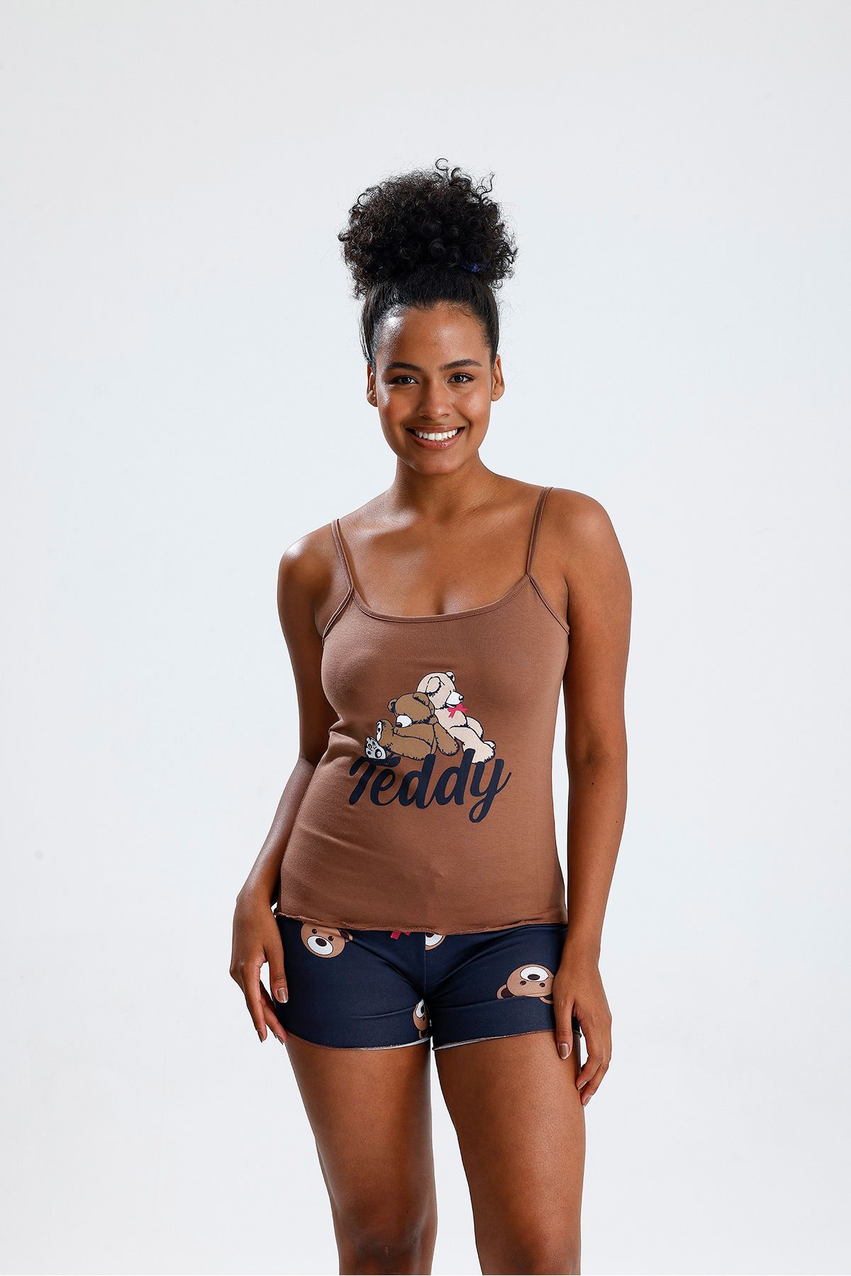 Jacob's Angels Kadın İp Askılı Atlet Şortlu Yazlık Pijama Takımı