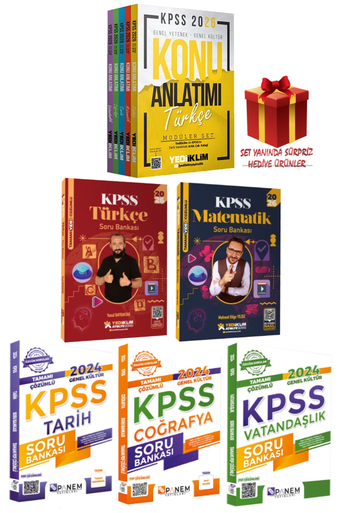 Yediiklim Yayınları 2026 KPSS GYGK Tüm Dersler Konu Anlatımı Modüler+Türkçe+Matematik+Tarih+Coğrafya+Vatandaşlık Soru B.