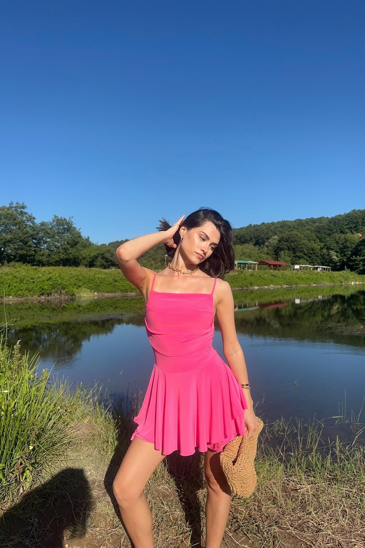 mylove Mini Kloş Elbise Pembe