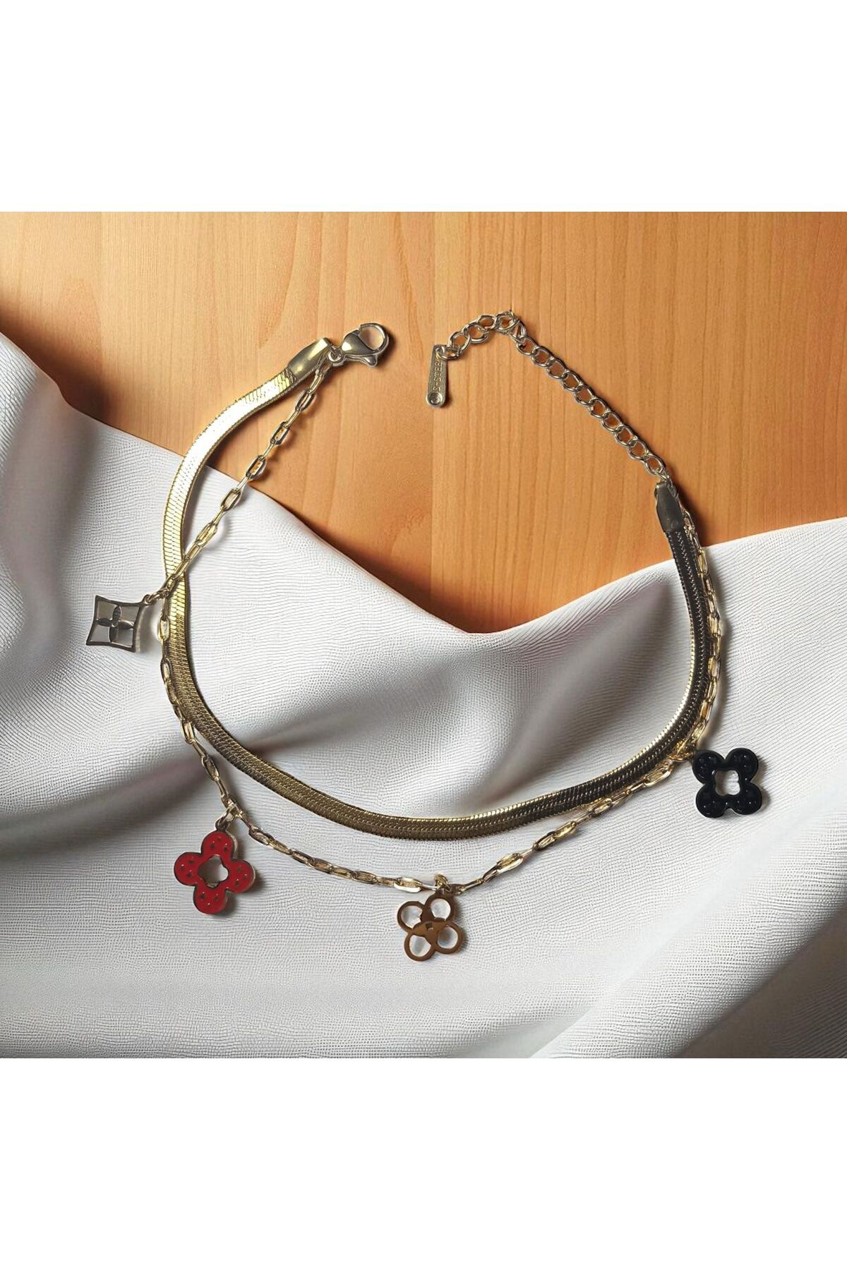 AYDA STORE Charmlı Gold Renk Çelik Halhal