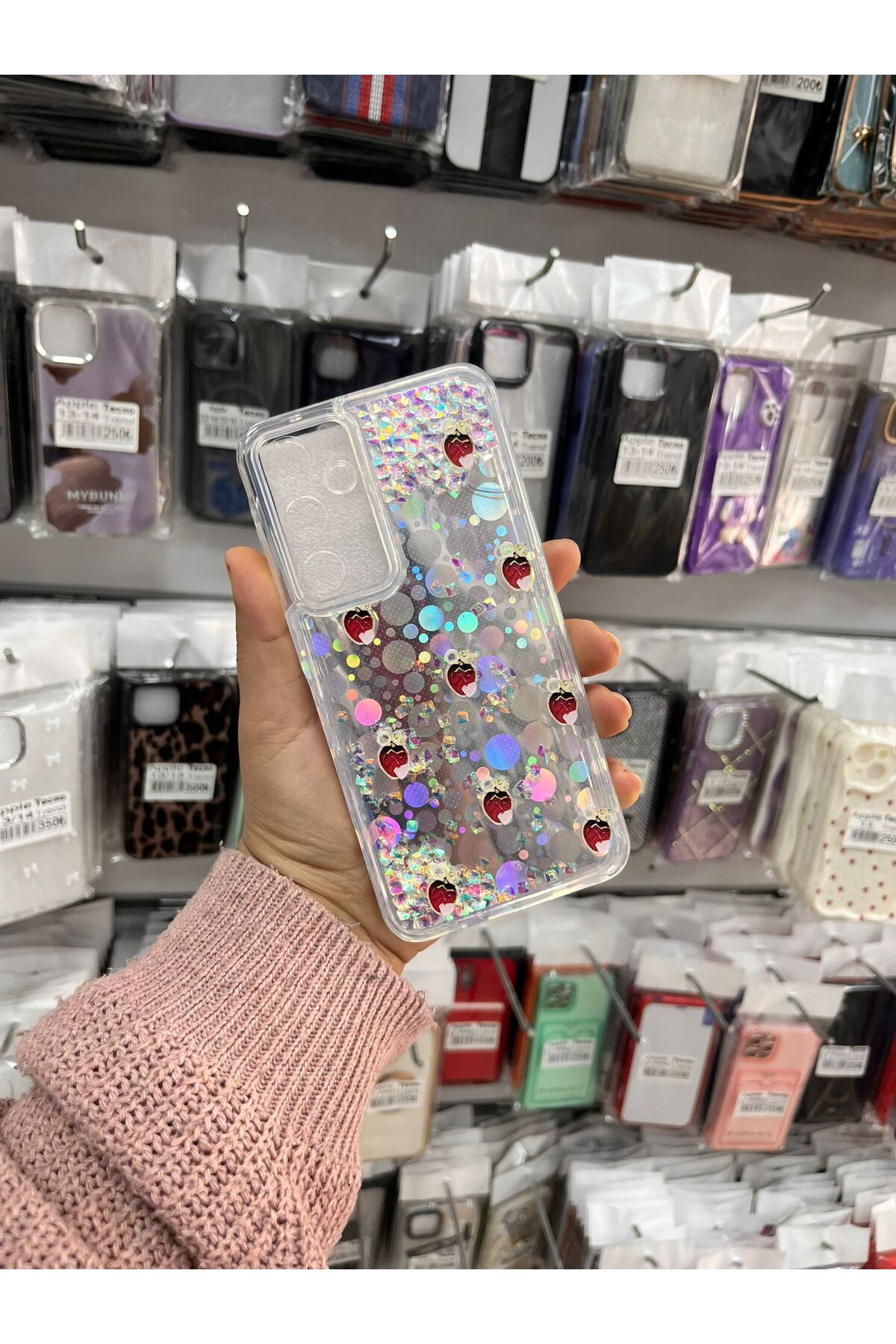 TECNOTREND Galaxy A35 Sulu parıltılı Hologramlı şeffaf silikon kılıf