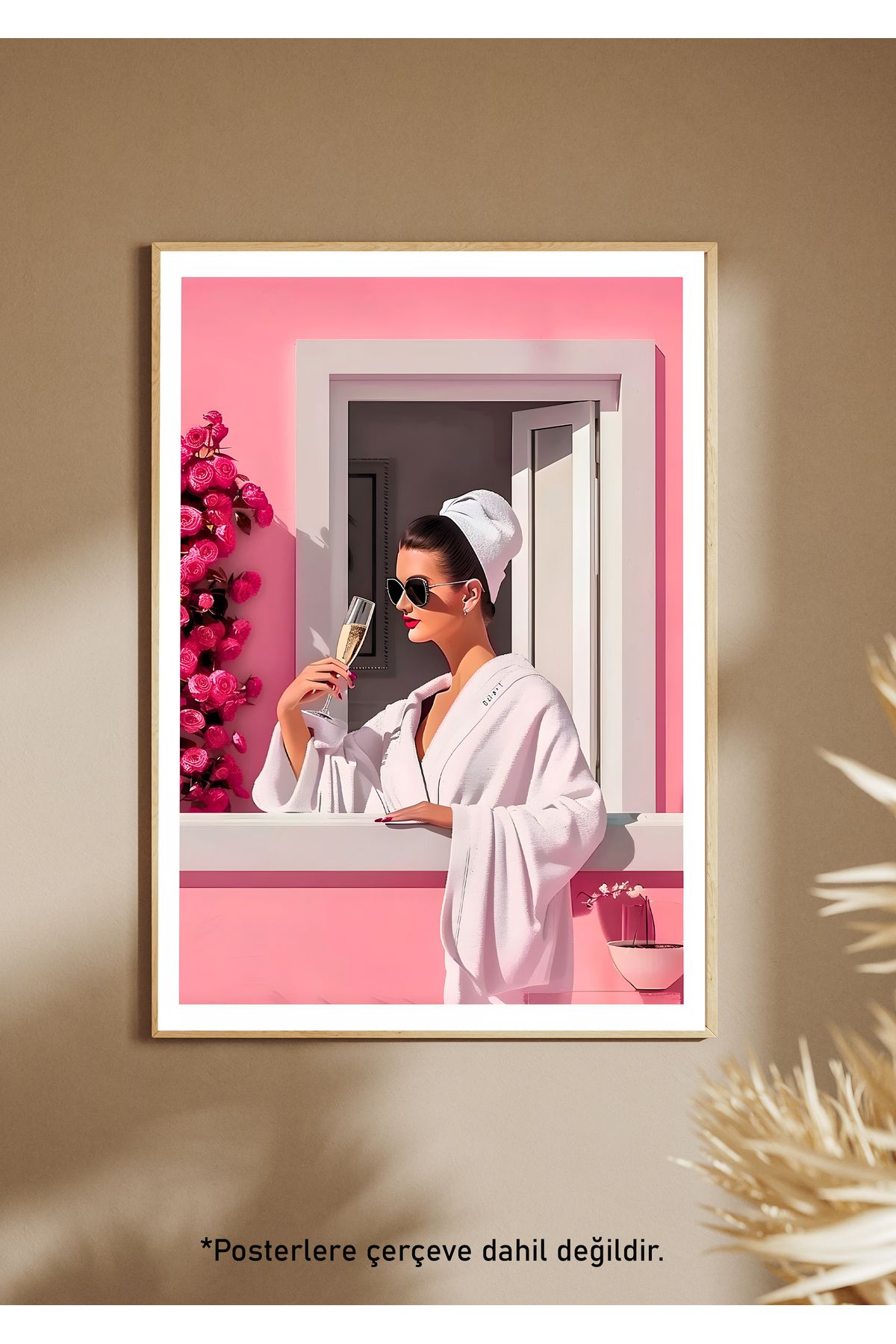 One Little Happiness COOL PINK Poster Estetik Duvar Posteri , Çerçevesiz Poster
