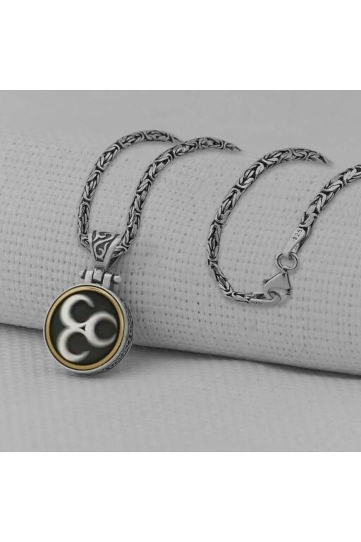 shop Üç Hilal Ortası Dönen 925 Ayar Gümüş Erkek Kolye