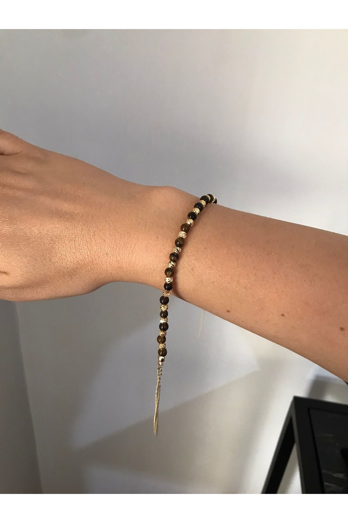 shop KAPLAN GÖZÜ DOĞAL TAŞ GOLD DORİKA TAŞLI BİLEKLİK TIGER EYE BİLEKLİK (DOĞAL TAŞ)