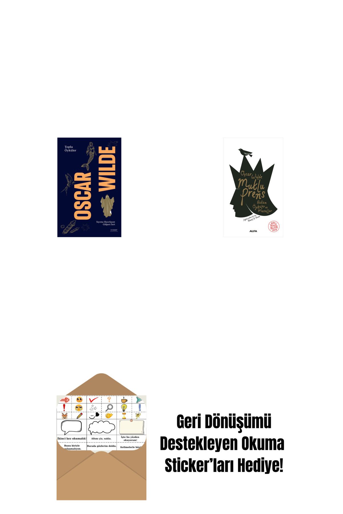 Alfa Yayınları Oscar Wilde - Toplu Öyküler (Ciltli) + Mutlu Prens + Okuma Sticker'ları