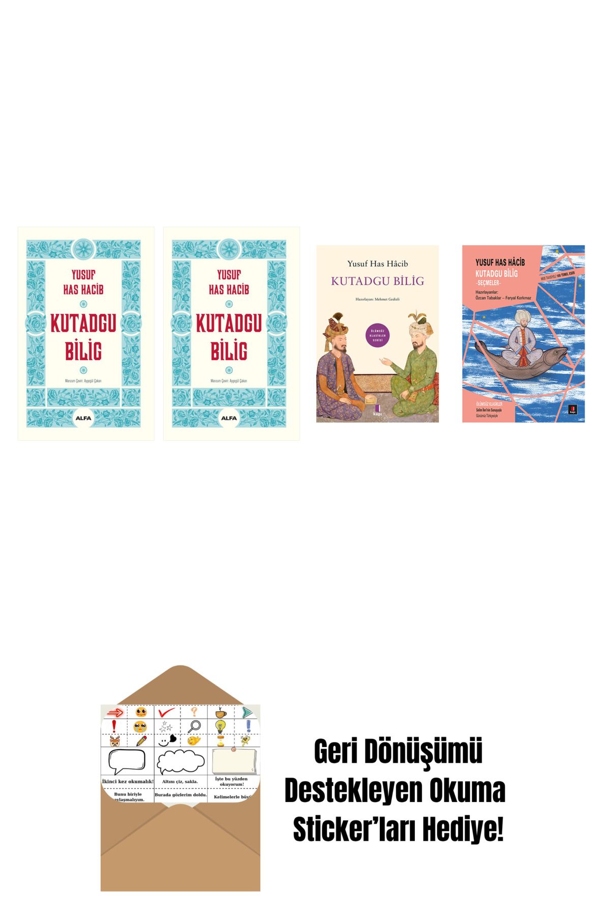 Alfa Yayınları Yusuf Has Hacib 4 Kitap Set + Okuma Sticker'ları