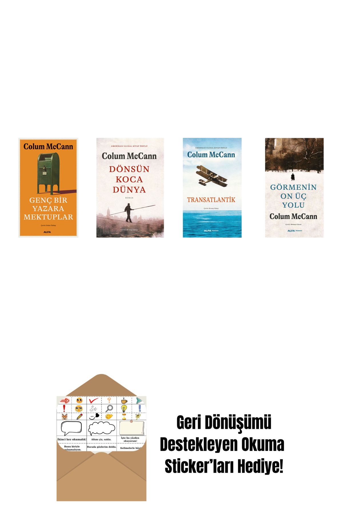 Alfa Yayınları Colum Mccann 4 Kitap Set + Okuma Sticker'ları