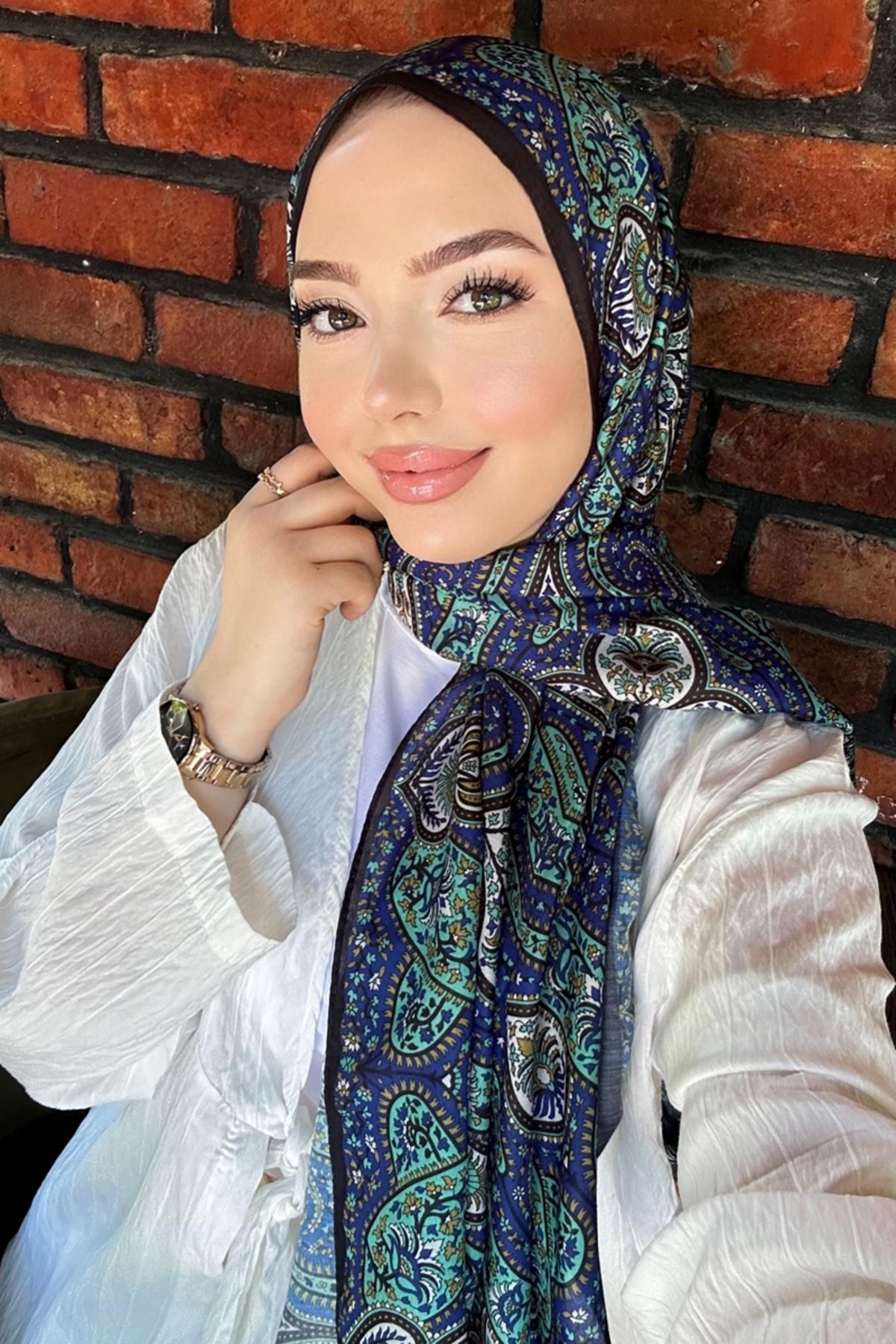 Modaselvim Retro Desenli Soft Şal Serisi 705ART1138 Siyah
