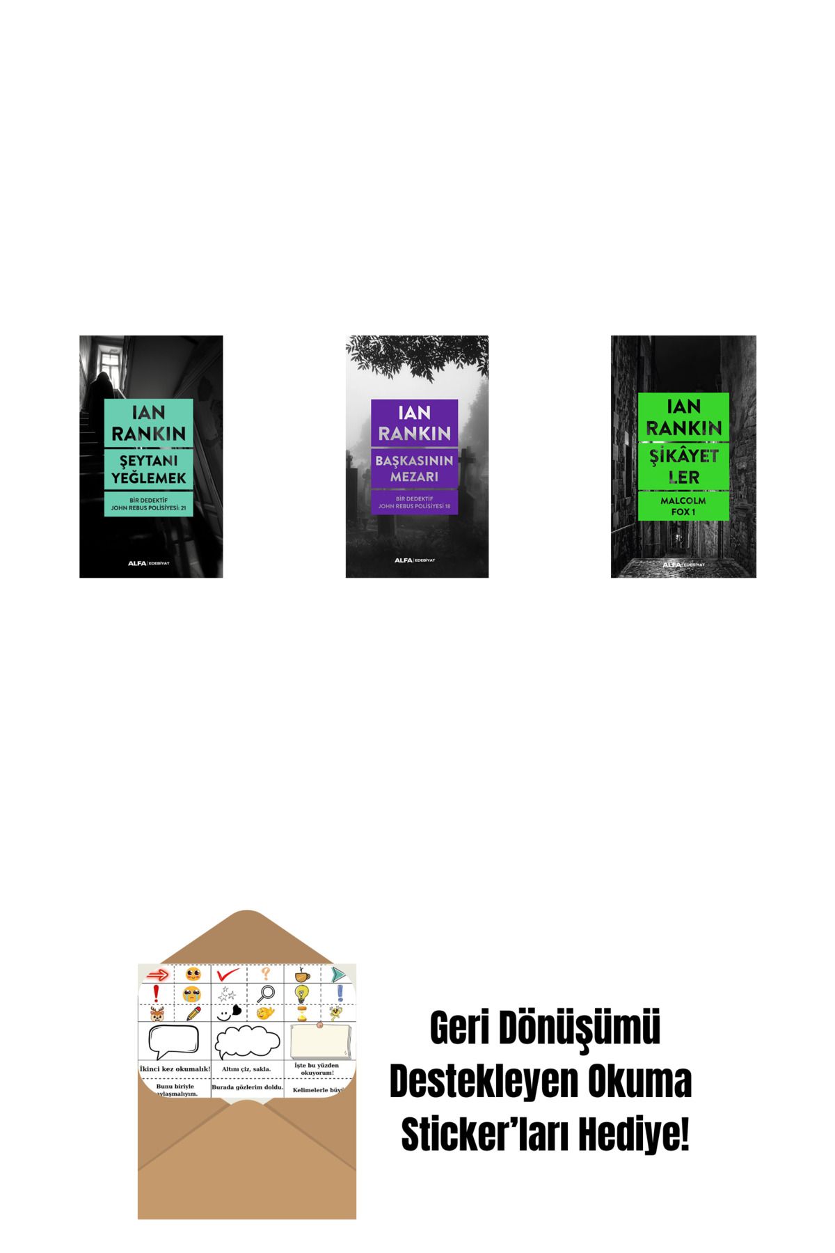 Alfa Yayınları Şeytanı Yeğlemek + Başkasının Mezarı + Şikâyetler + Okuma Sticker'ları