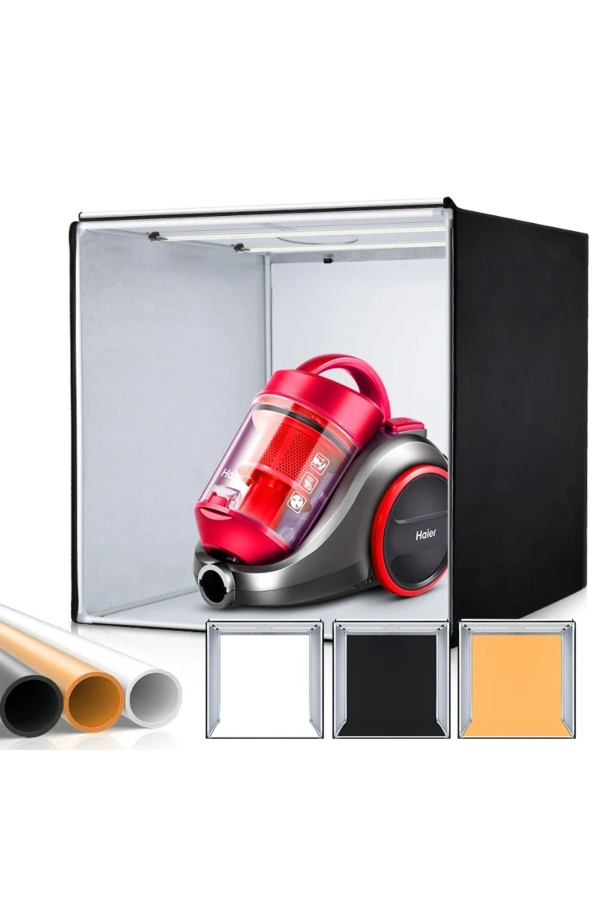 HPYTECH 80x80x80 LED Işıklı Ürün Fotoğraf Çekim Kabini - Büyük Boy Stüdyo Çadırı