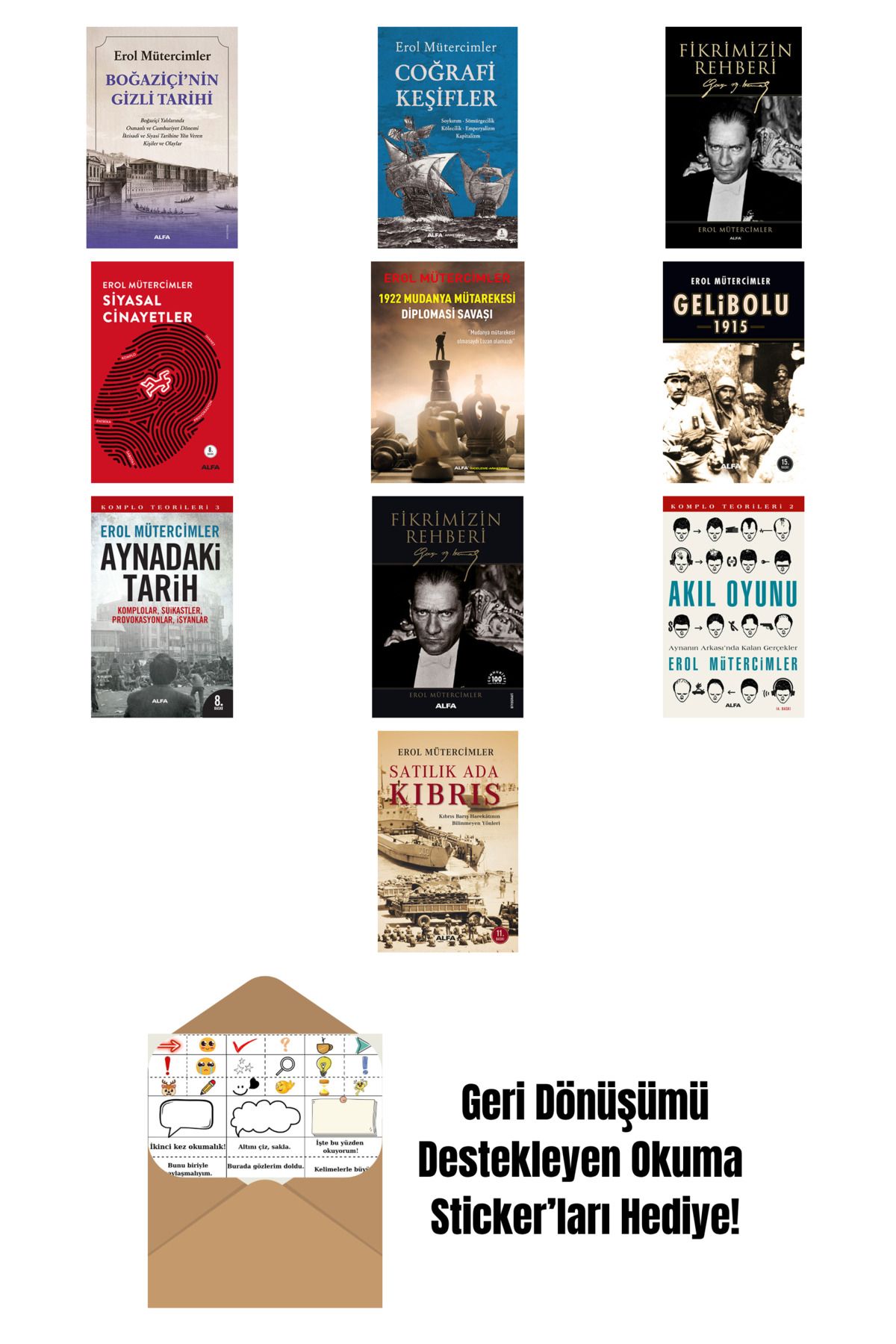 Alfa Yayınları Erol Mütercimler 10 Kitap Set + Okuma Sticker'ları