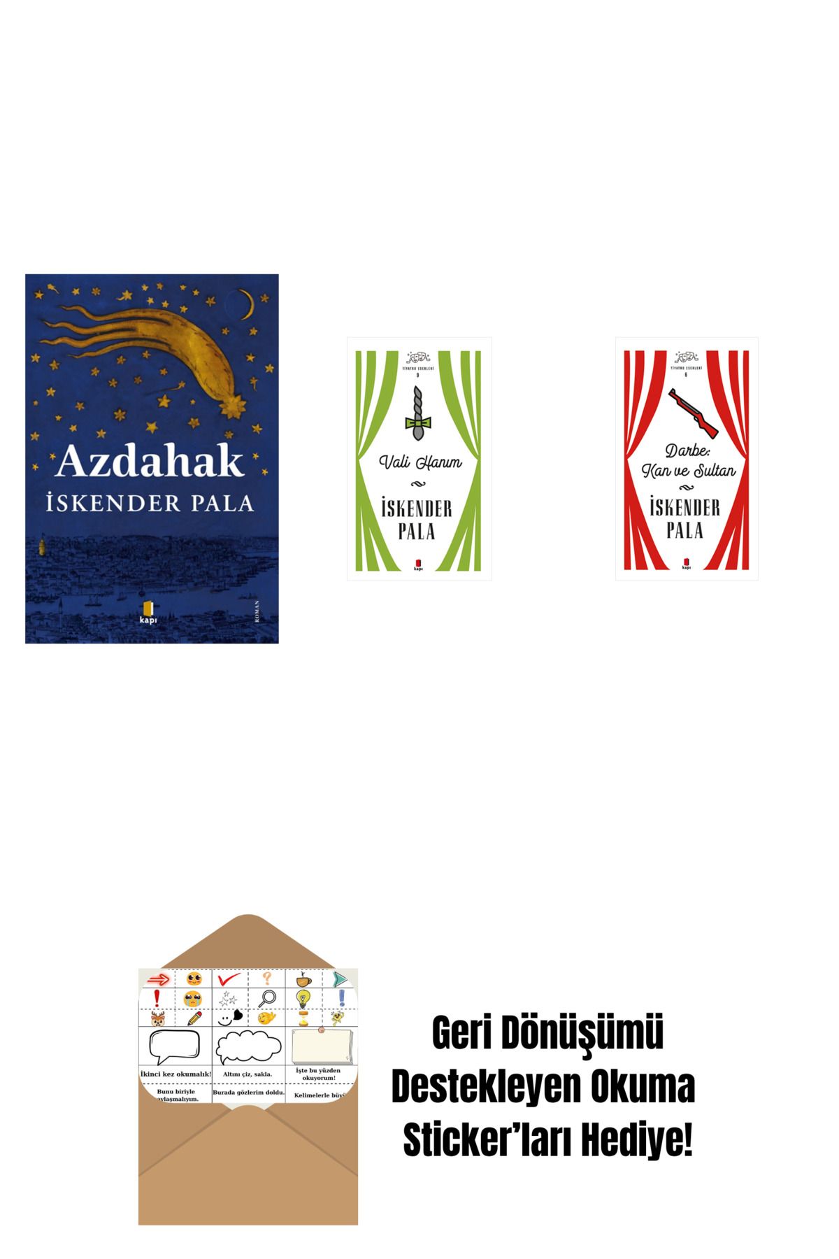 Alfa Yayınları Azdahak + Vali Hanım (Ciltli) + Darbe: Kan ve Sultan (Ciltli) + Okuma Sticker'ları