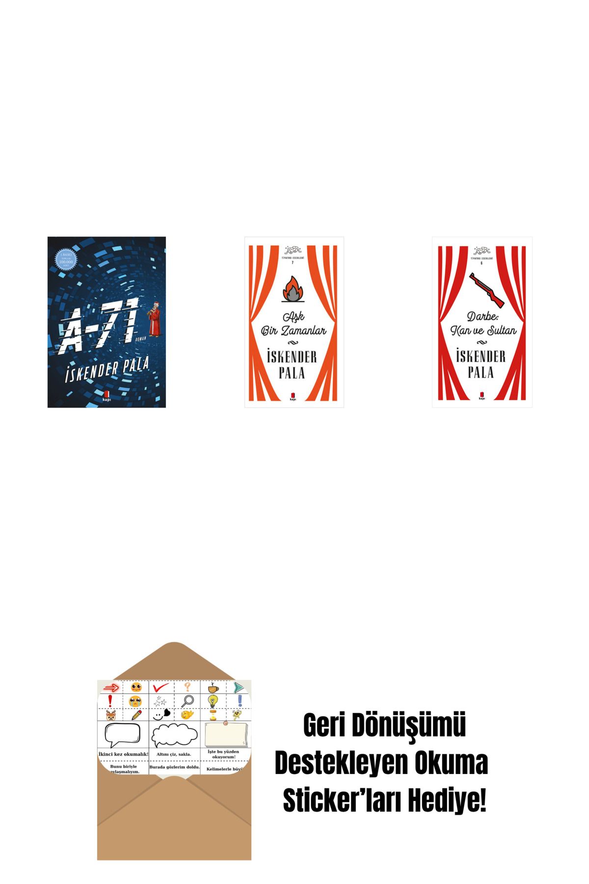 Alfa Yayınları A-71 + Aşk Bir Zamanlar (Ciltli) + Darbe: Kan ve Sultan (Ciltli) + Okuma Sticker'ları