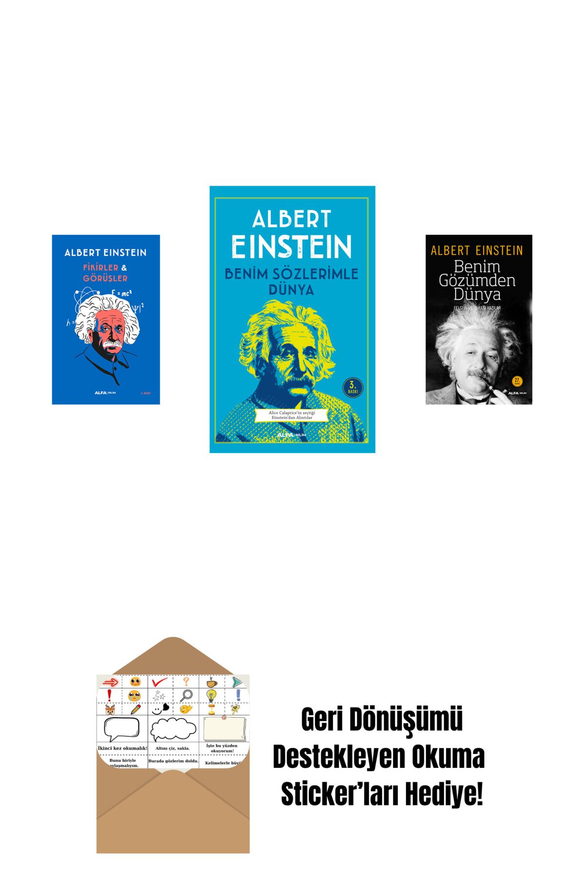 Alfa Yayınları Fikirler ve Görüşler + Benim Sözlerimle Dünya + Benim Gözümden Dünya + Okuma Sticker'ları