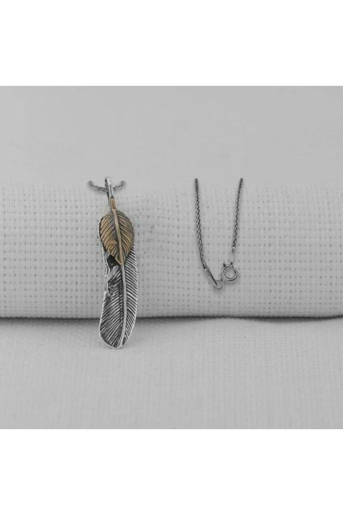 shop Tüy Motifli 925 Ayar Gümüş Erkek Kolye