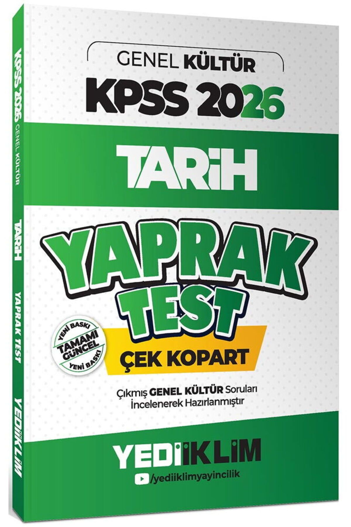 Yediiklim Yayınları 2026 Kpss Ags Genel Kültür Tarih Çek Kopart Yaprak Test