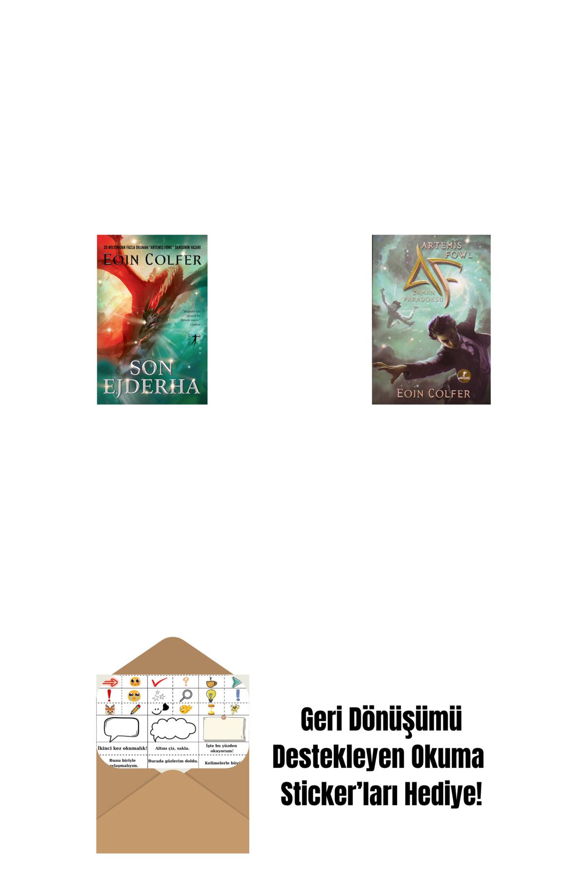 Alfa Yayınları Son Ejderha + Artemis Fowl 6 - Zaman Paradoksu + Okuma Sticker'ları