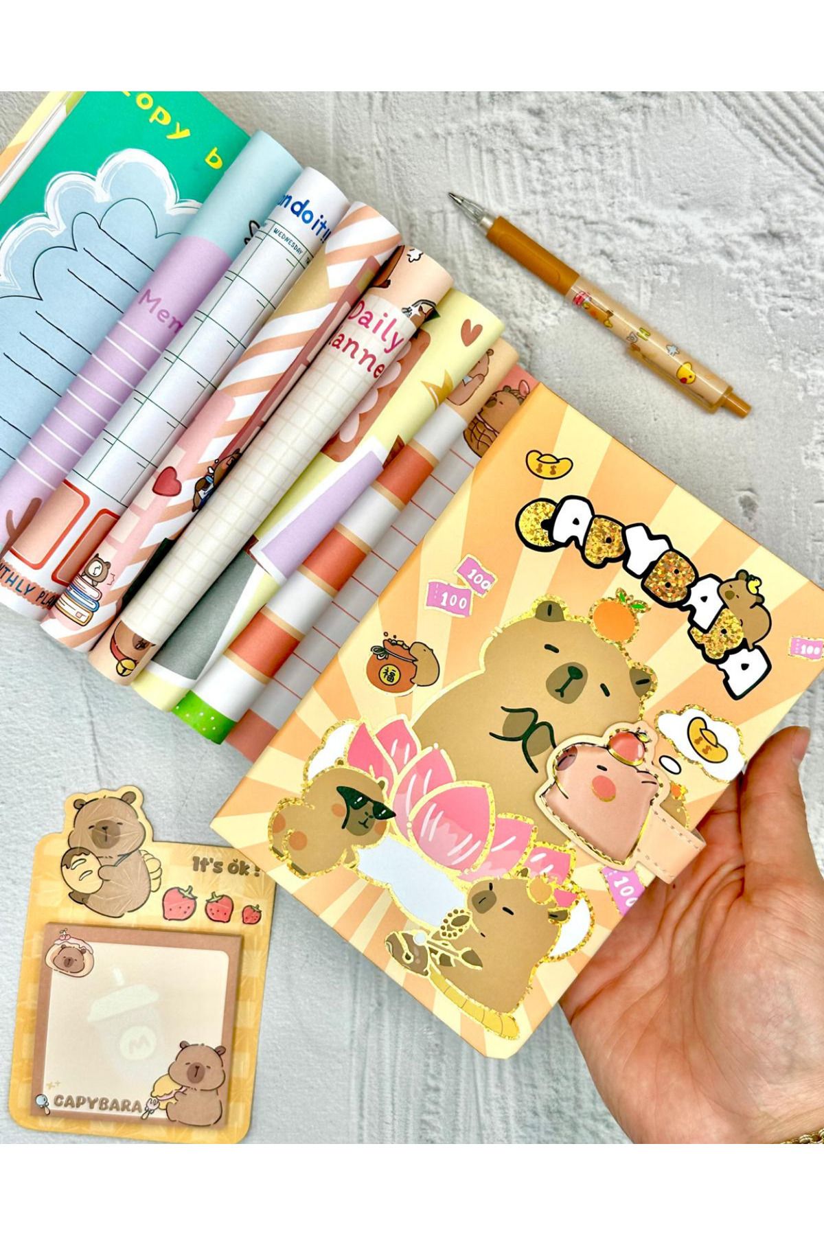 ZeCo Collection Capybara Banyo Keyfi Mıknatıslı Özel Tasarım Defter