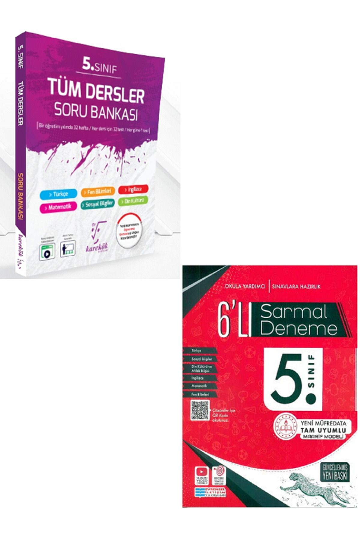 Evrensel İletişim Yayınları 5.Sınıf Karakök Tüm Dersler Soru Bankası + 5.Sınıf Evrensel 6'Lı Sarmal Deneme / 2 KİTAP