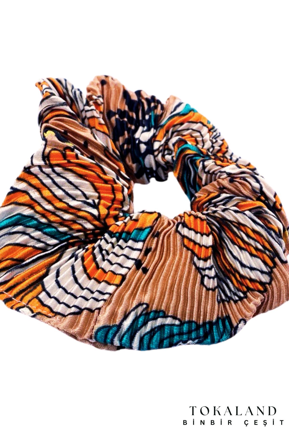TOKALAND Scrunchie Simit Toka - Kadın Saten Kumaş Simit Toka - Karışık Renkler Lastik Toka