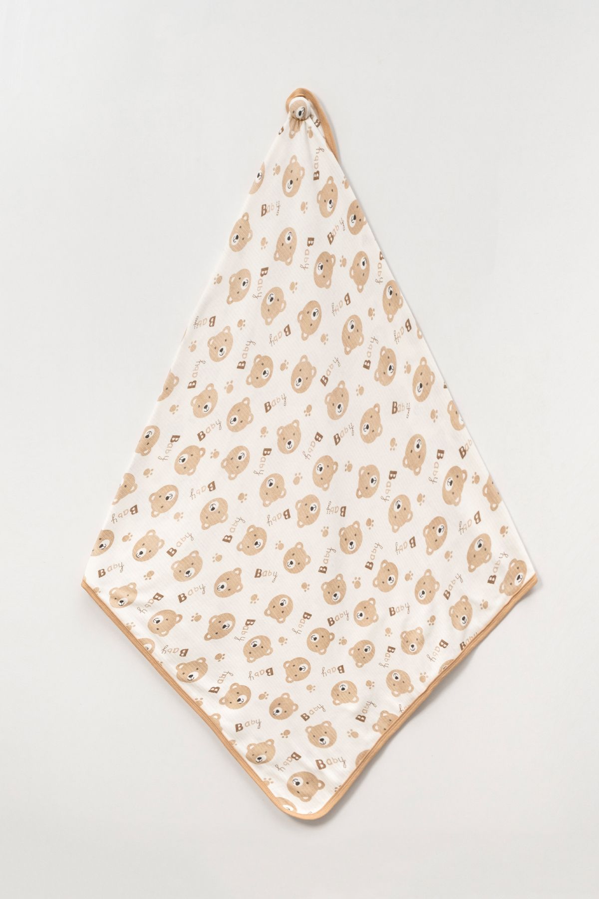 Teddy Pie Sevimli Ayıcık Desenli Pamuklu Tek Kat 80x90 cm Bebek Battaniyesi
