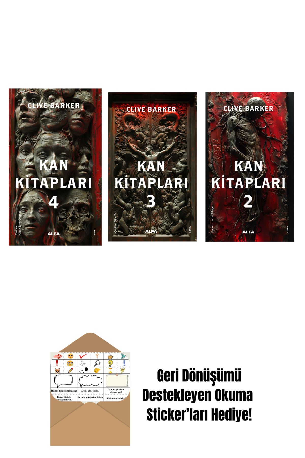 Alfa Yayınları Kan Kitapları 4 + Kan Kitapları 3 + Kan Kitapları 2 + Okuma Sticker'ları
