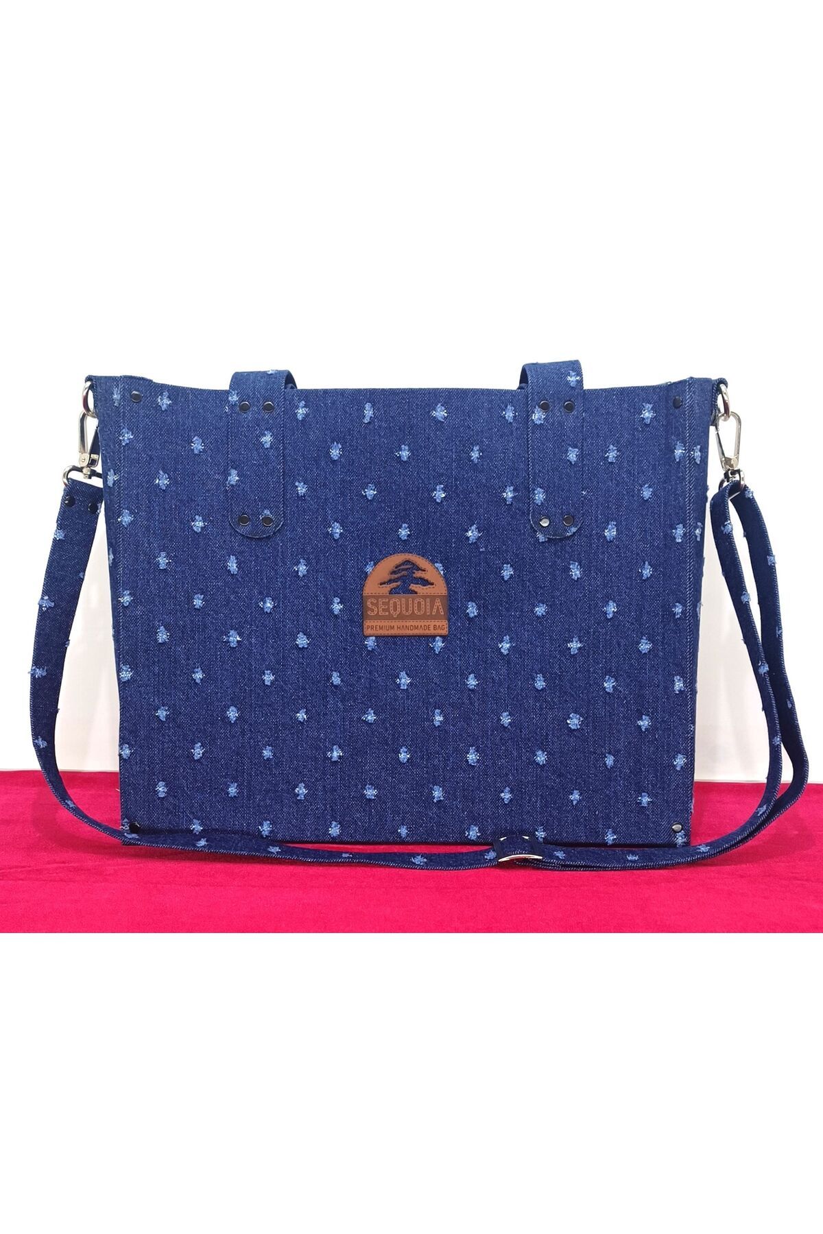 Sequoia Bags DENİM ÇANTA Yuvarlak Destroy Lazer Efektli Tekne Denim Çanta DESTRYTKN205K Model