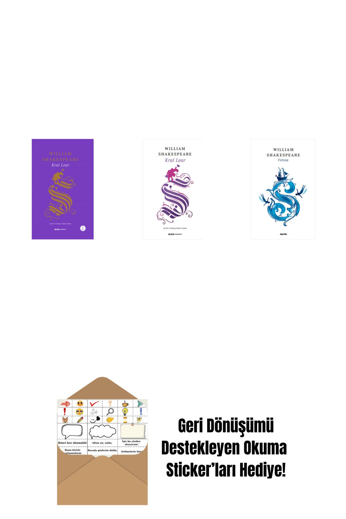 Alfa Yayınları Kral Lear (Ciltli) + Kral Lear + Bir Yazdönümü Gecesi Rüyası + Okuma Sticker'ları