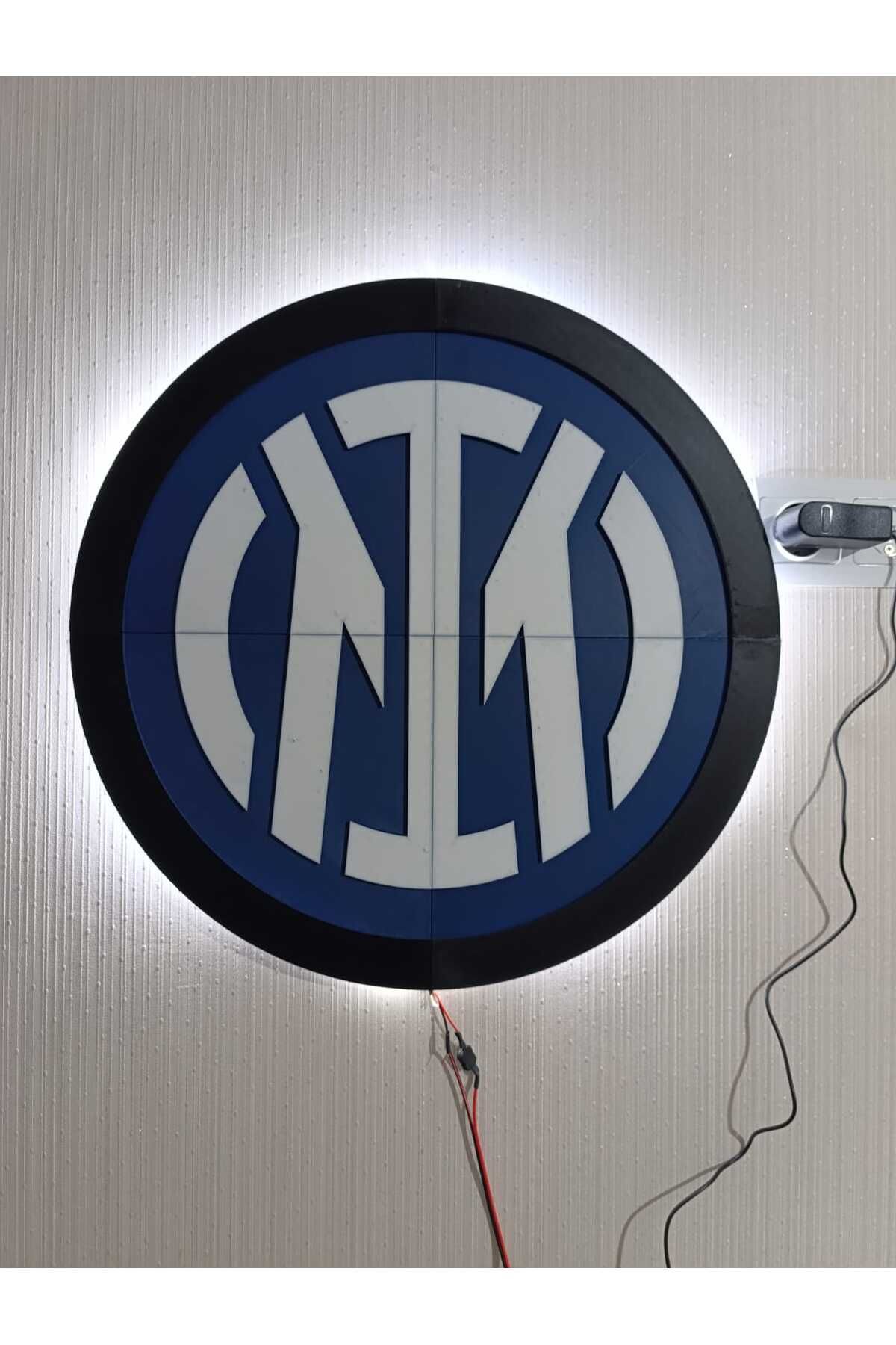 3D SAN BASKI INTER LED IŞIKLI DUVAR DEKORU