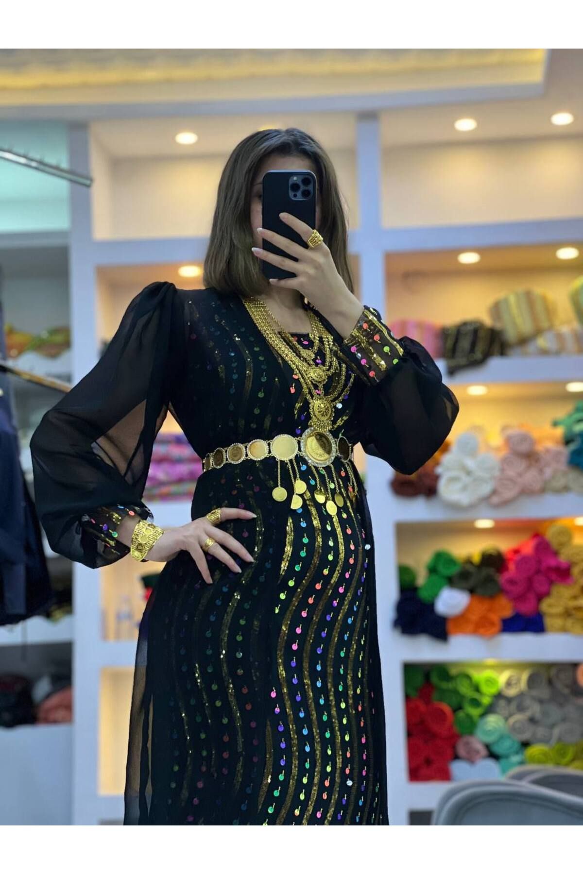 SOLİN YÖRESEL Kadın Yöresel Elbise Düğünlük Kaftan Abiye(Görseldeki Aksesuarlar Dahil Değildir)