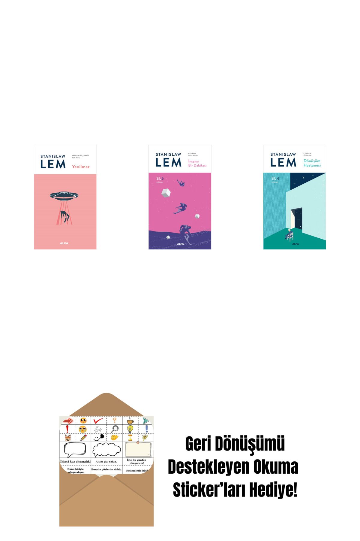 Alfa Yayınları Yenilmez + İnsanın Bir Dakikası (SL5) + Dönüşüm Hastanesi (SL4) + Okuma Sticker'ları