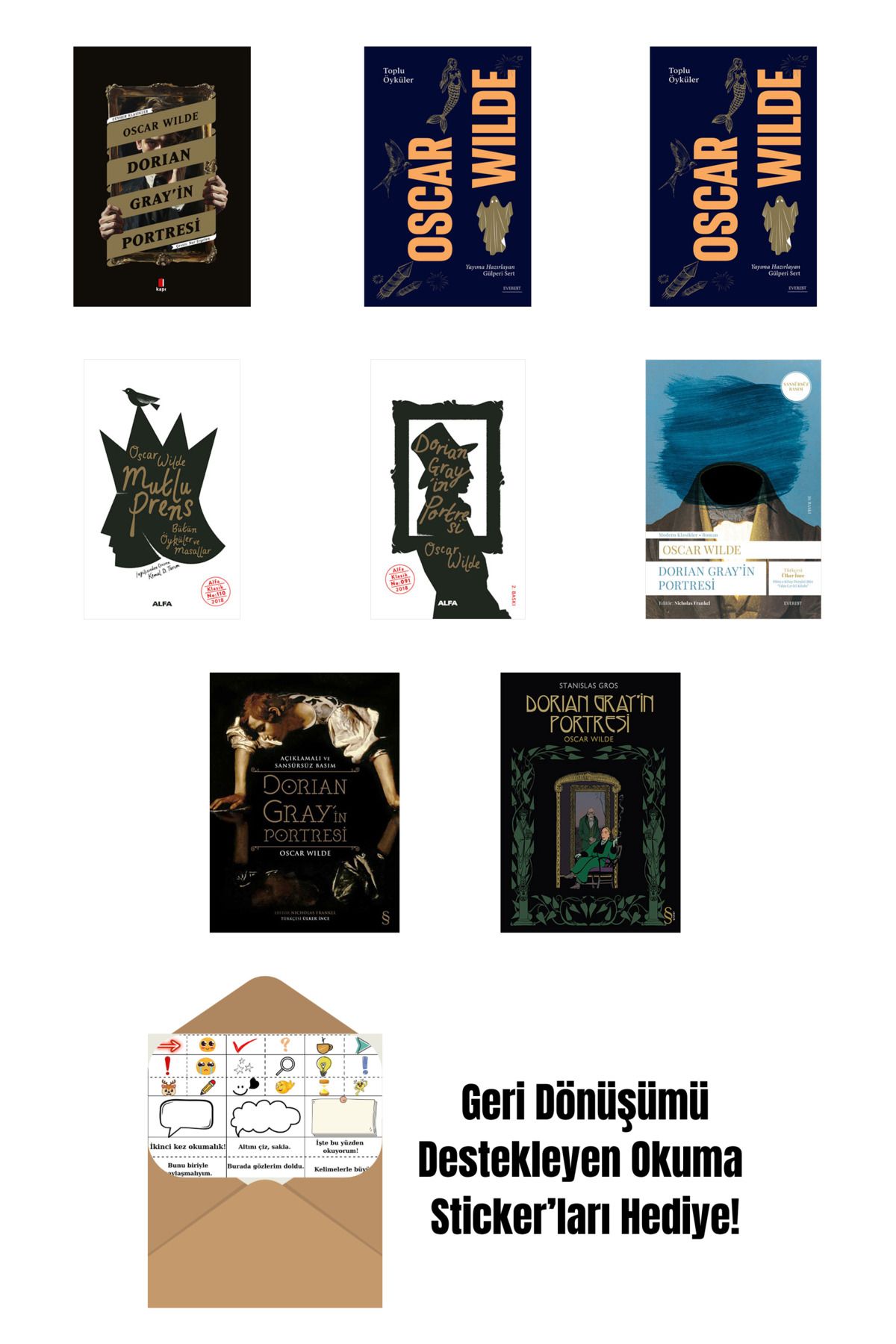 Alfa Yayınları Oscar Wilde 8 Kitap Set + Okuma Sticker'ları