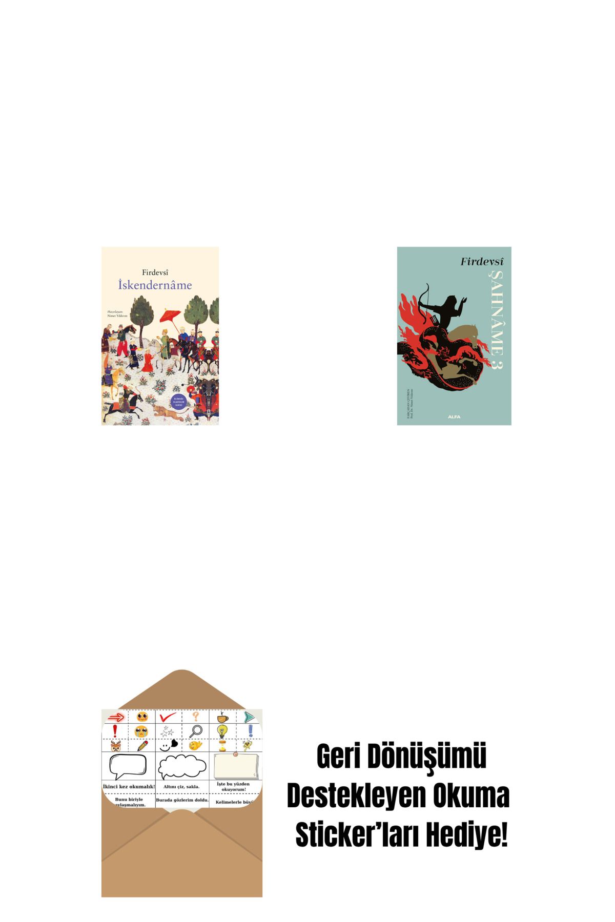 Alfa Yayınları İskendernâme (Ciltli) + Şahnâme 3 (Ciltli) + Okuma Sticker'ları