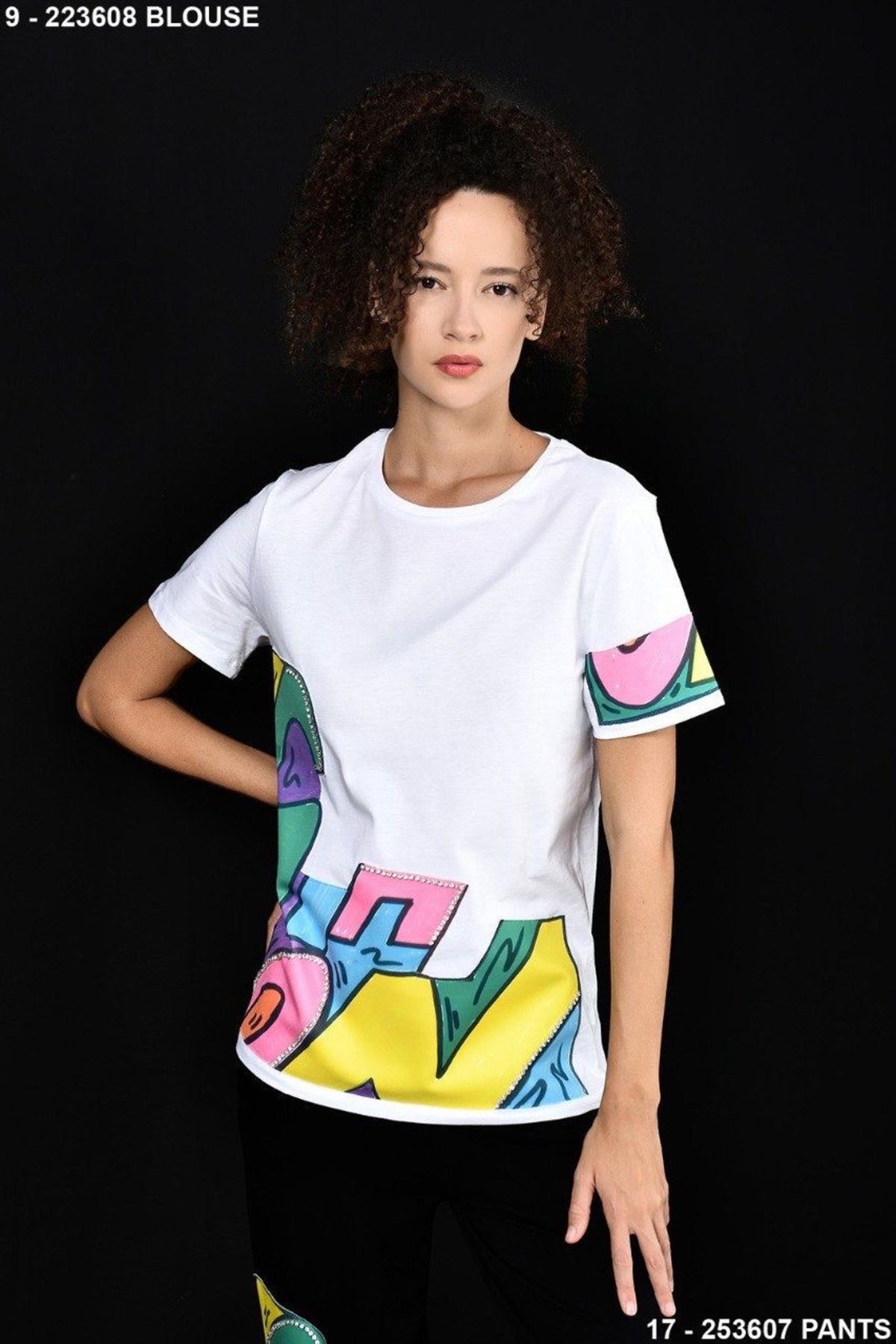 DQMANE Tasarım Taşlı T-shirt