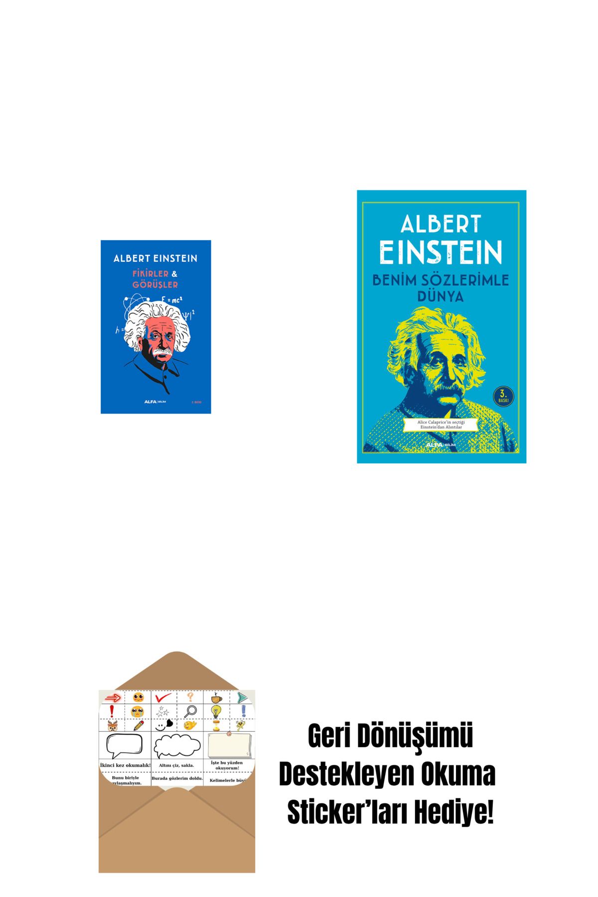 Alfa Yayınları Fikirler ve Görüşler + Benim Sözlerimle Dünya + Okuma Sticker'ları