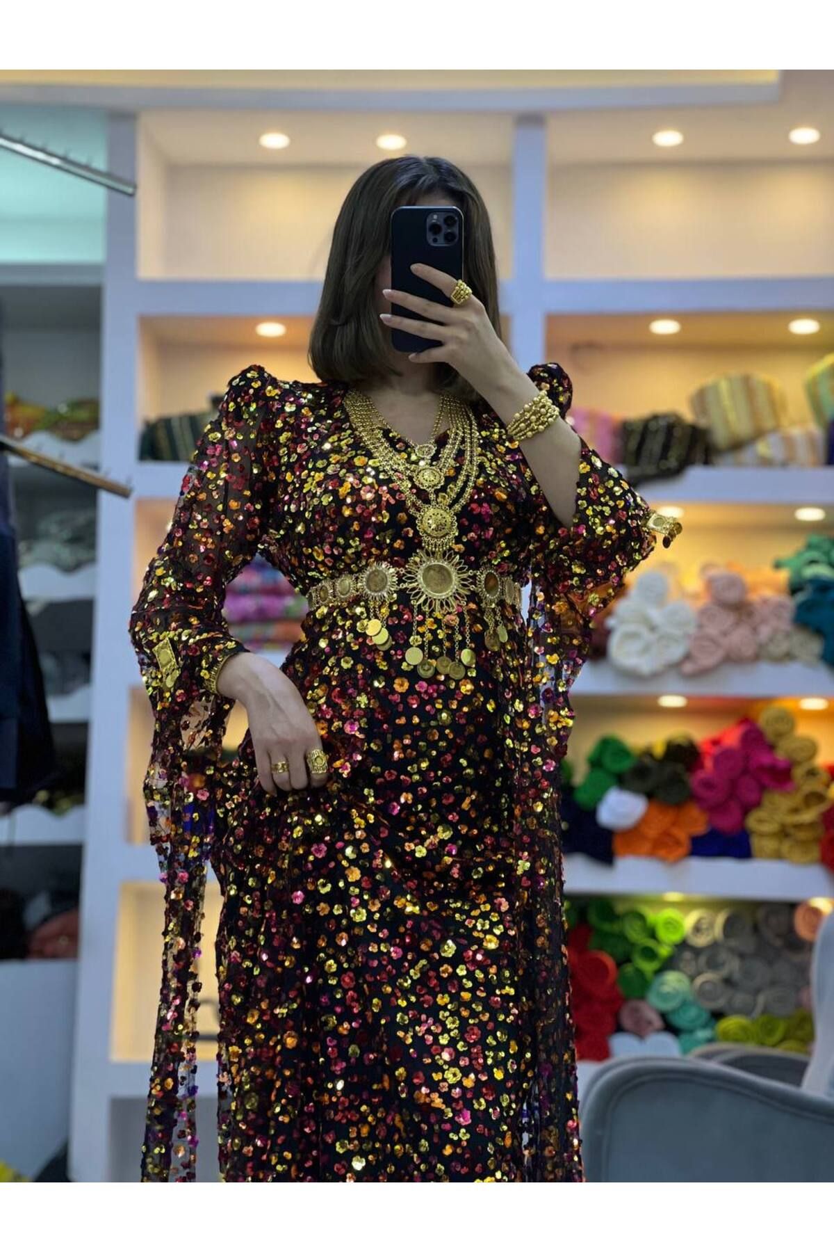 SOLİN YÖRESEL Kadın Yöresel Elbise Düğünlük Kaftan Abiye(Görseldeki Aksesuarlar Dahil Değildir)