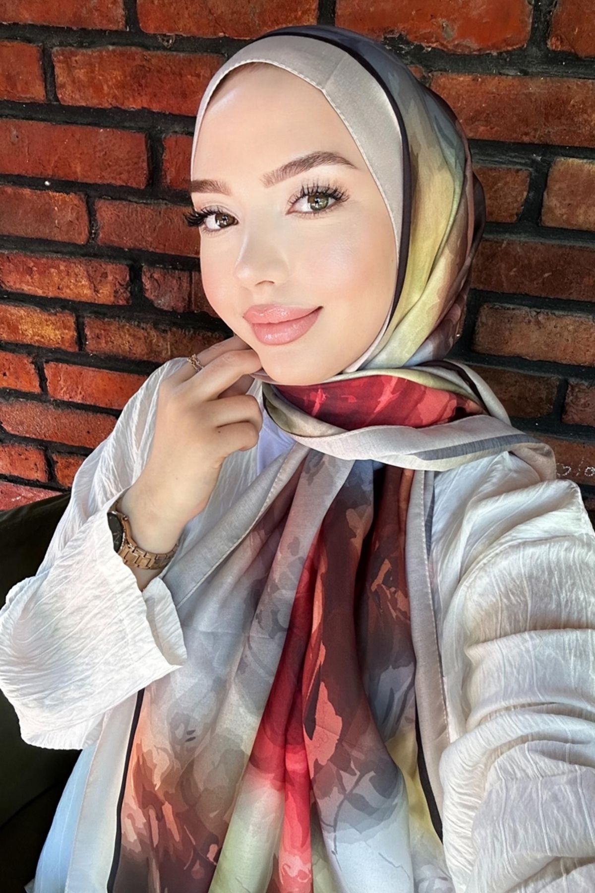 Modaselvim Boyama Desenli Soft Şal Serisi 706ART1138 Vizyon