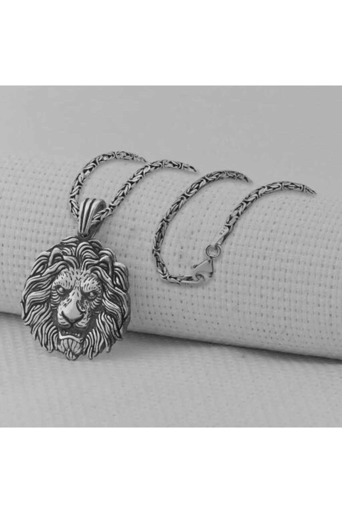 shop Yeleli Aslan Kral Zincir 925 Ayar Gümüş Erkek Kolye