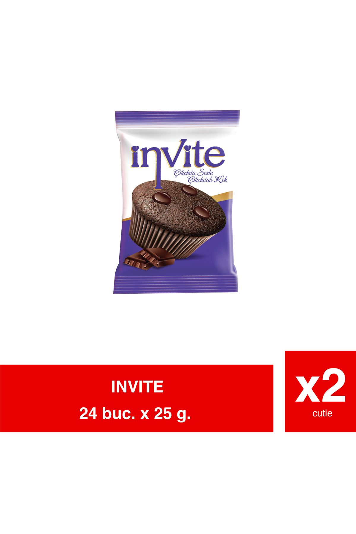 İNVİTE-INVITE CAKE – Muffins with Cocoa and Cocoa Cream – 25g x 24 x 2 Pack | Intense and Fine Dessert 1