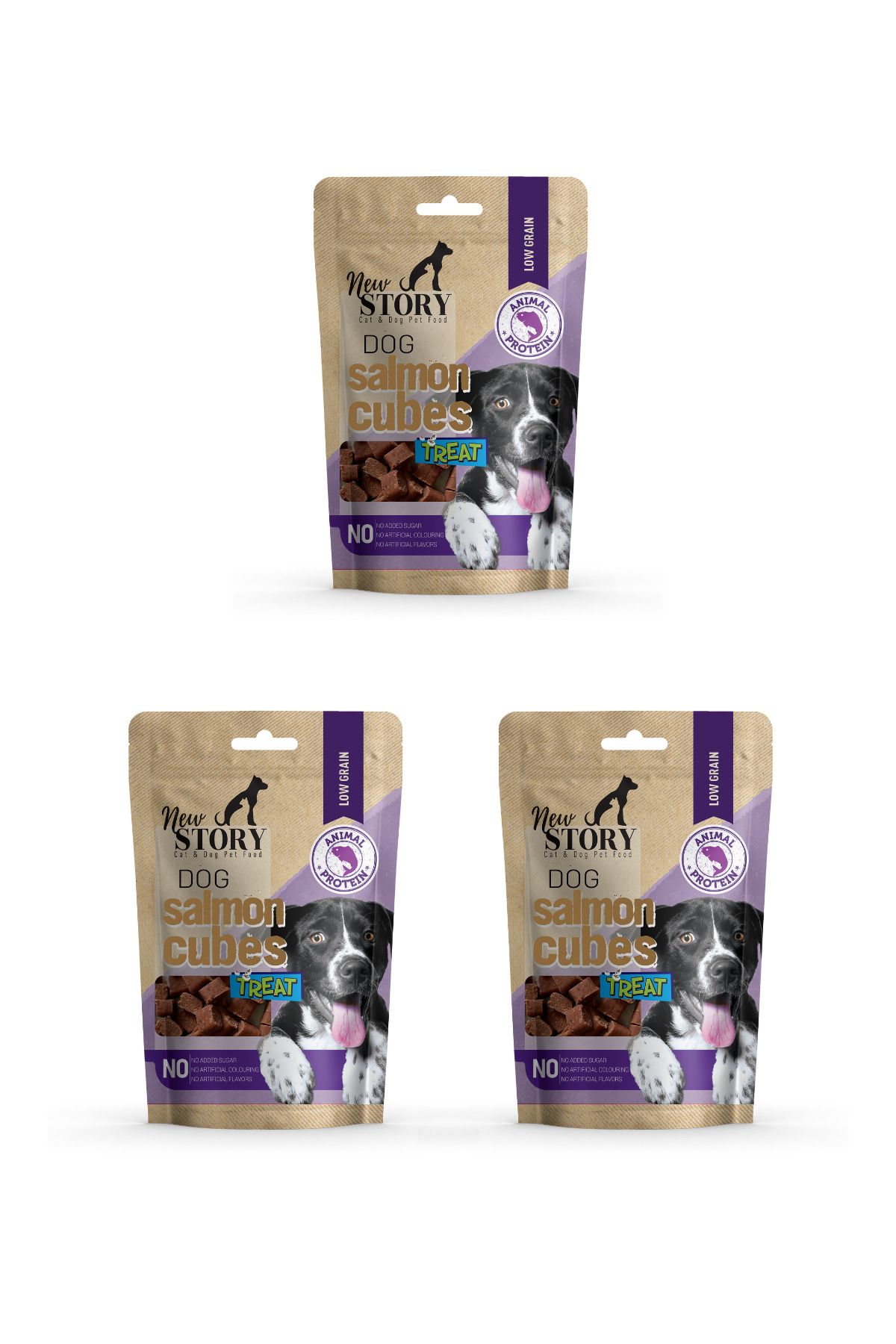 New Story Dog Salmon Cubes 3x80Gr. Somonlu, Köpek Ödül Maması
