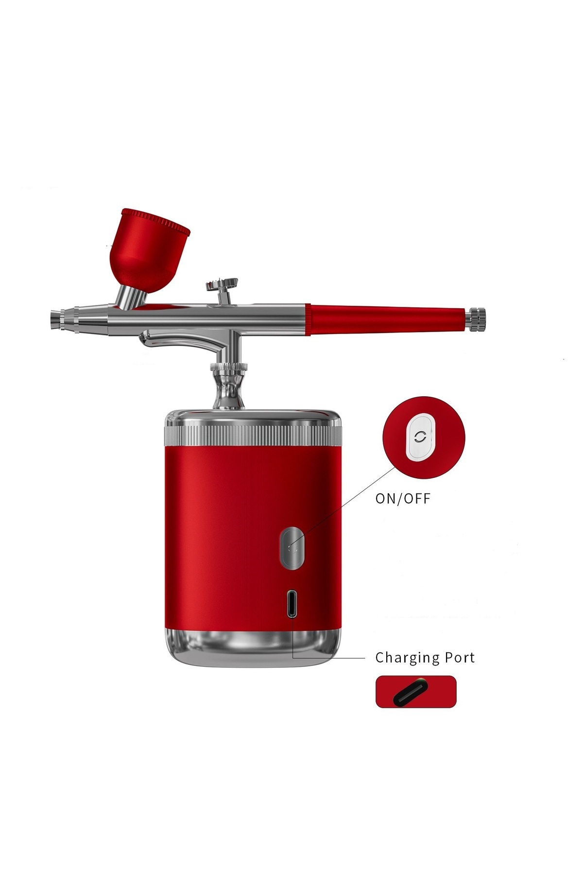 CeymSTecH Mini Airbrush hava kompresörü Boya püskürtme tabancası USB Şarj Edilebilir 35 PSİ