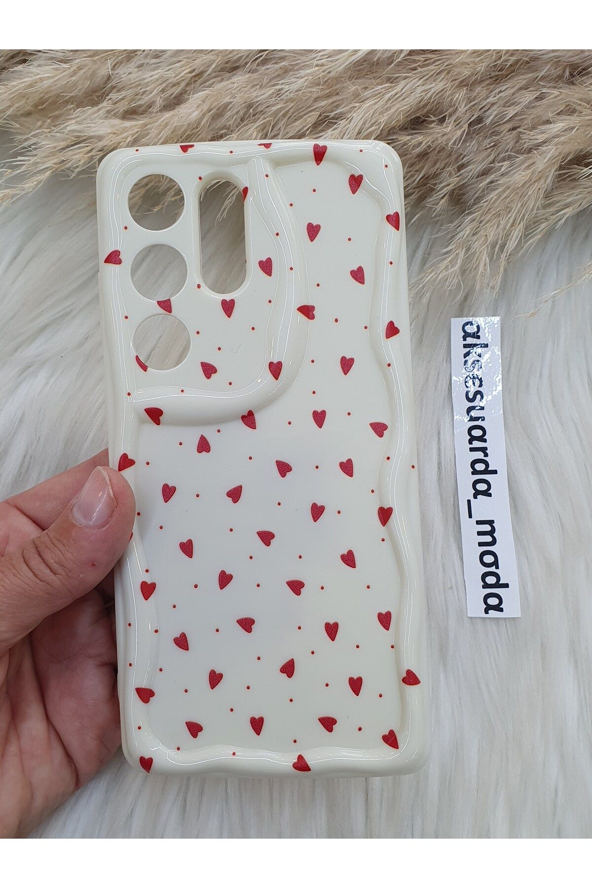 ZB Aksesuarda Moda SAMSUNG GALAXY S25 ULTRA UYUMLU KIRMIZI KALPLER BASKILI DESENLİ KILIF