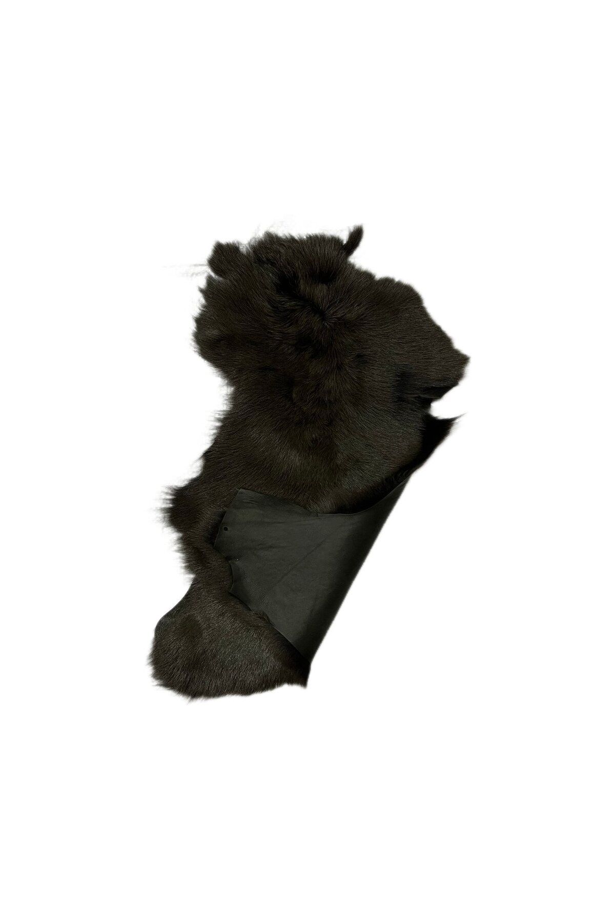 ln leather Gerçek Kuzu Postu - Naturel Kuzu Postu - Haki- 40 x 30 cm