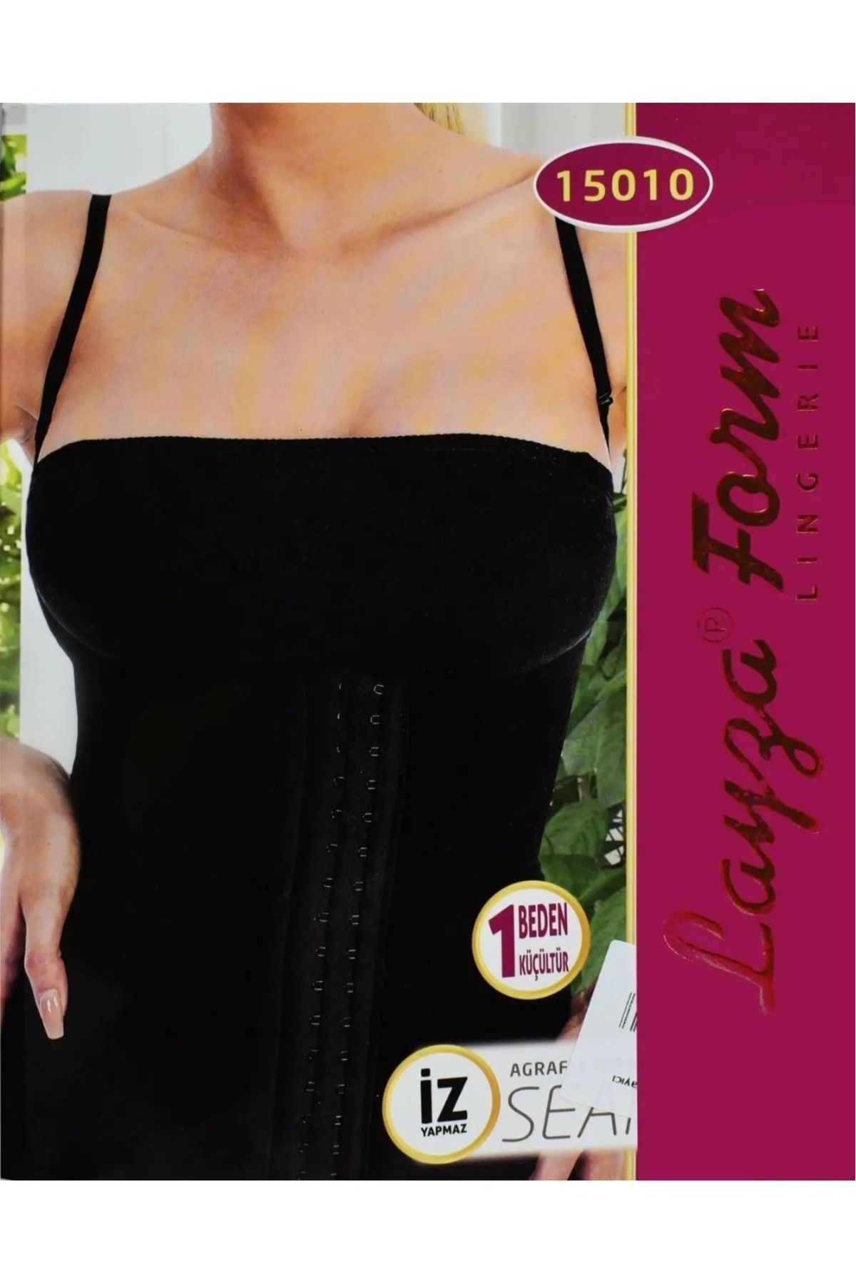 CENGİZ ÇEYİZ LİZA 15010 AGRAFLI Toparlayıcı İnce Askı Korse Siyah