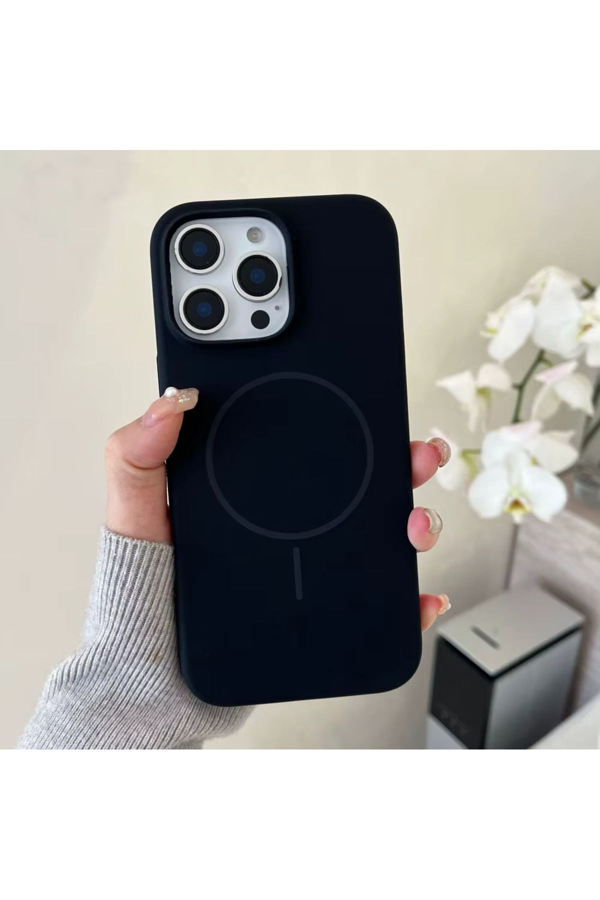 FABRON Apple Iphone 14 Pro Uyumlu Magsafe Lansman Kir Tutmaz Silinebilir Içi Kadife Telefon Kılıfı