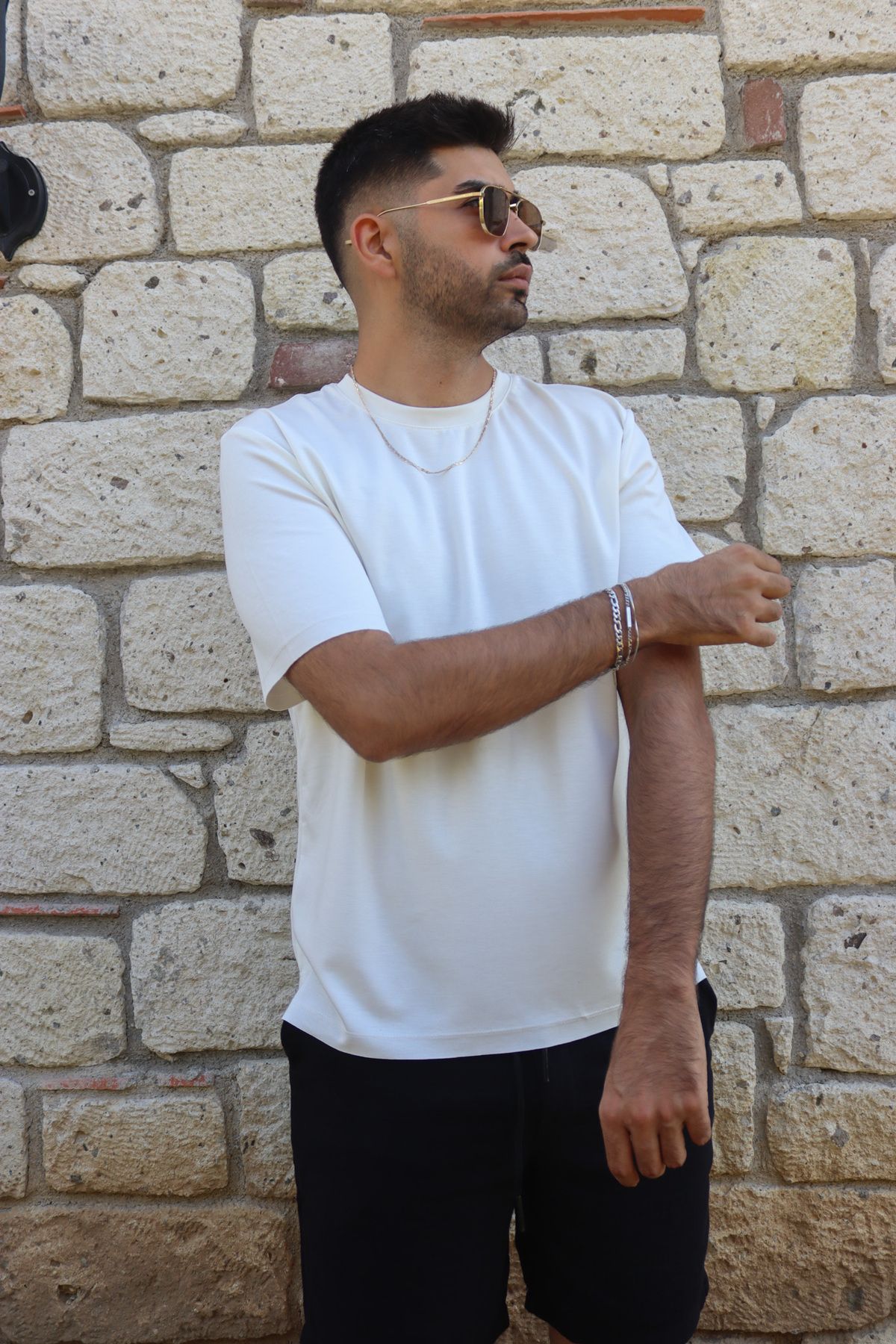 Bea Beyaz Basic T-shirt
